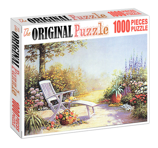 Resting Bench of Garden is Wooden 1000 Piece Jigsaw Puzzle Toy For Adults and Kids