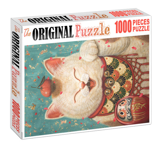 Fortune Cat is Wooden 1000 Piece Jigsaw Puzzle Toy For Adults and Kids