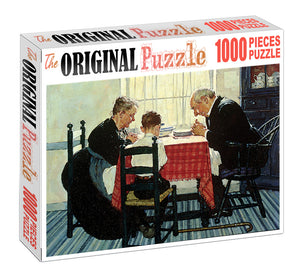 Prayer at Dinner Table is Wooden 1000 Piece Jigsaw Puzzle Toy For Adults and Kids
