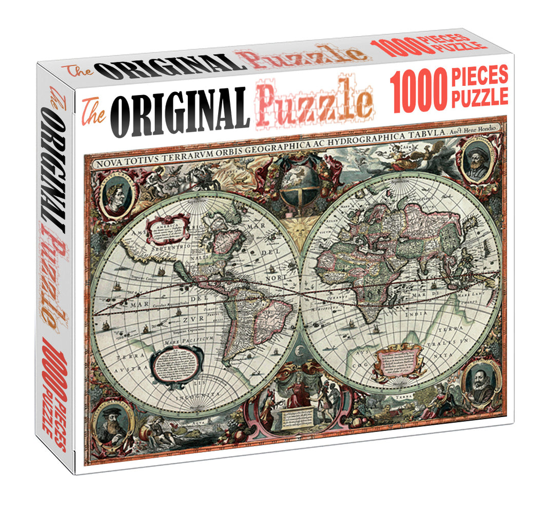 Two Sided World Map is Wooden 1000 Piece Jigsaw Puzzle Toy For Adults and Kids