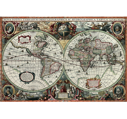Two Sided World Map is Wooden 1000 Piece Jigsaw Puzzle Toy For Adults and Kids