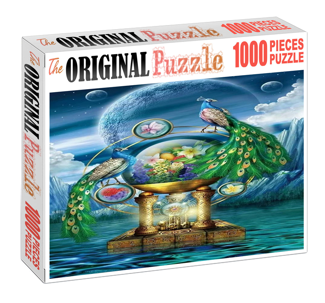 Peacock Sphere Wooden 1000 Piece Jigsaw Puzzle Toy For Adults and Kids