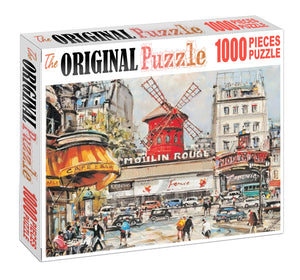 Moulin Rogue Painting Wooden 1000 Piece Jigsaw Puzzle Toy For Adults and Kids