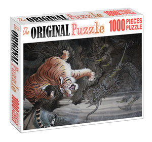 Tiger vs Black Dragon is Wooden 1000 Piece Jigsaw Puzzle Toy For Adults and Kids