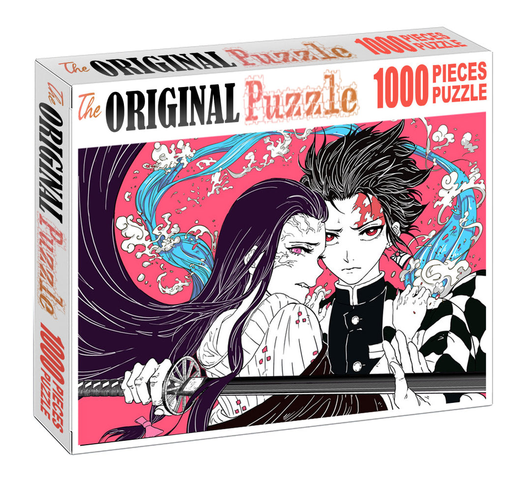 Tanjiro and Sister Wooden 1000 Piece Jigsaw Puzzle Toy For Adults and Kids