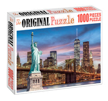 Statue beside Bridge is Wooden 1000 Piece Jigsaw Puzzle Toy For Adults and Kids