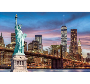 Statue beside Bridge is Wooden 1000 Piece Jigsaw Puzzle Toy For Adults and Kids