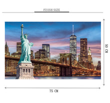 Statue beside Bridge is Wooden 1000 Piece Jigsaw Puzzle Toy For Adults and Kids