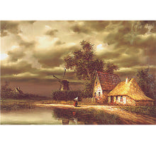 Village Windmill is Wooden 1000 Piece Jigsaw Puzzle Toy For Adults and Kids