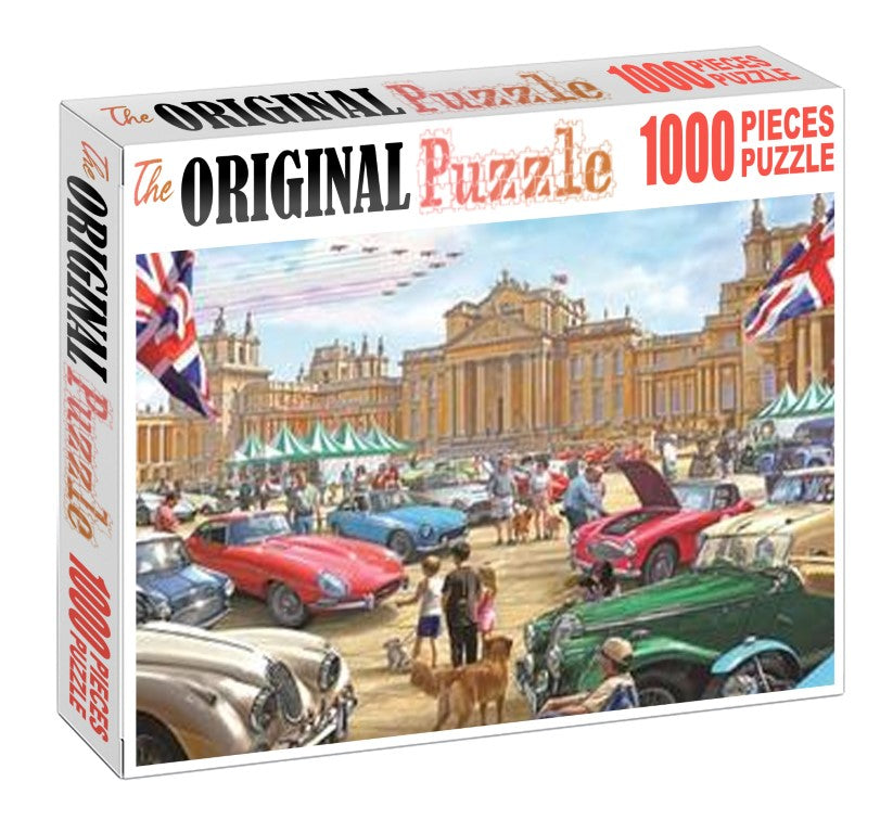 Vintage Car Exhibition Wooden 1000 Piece Jigsaw Puzzle Toy For Adults and Kids