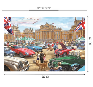 Vintage Car Exhibition Wooden 1000 Piece Jigsaw Puzzle Toy For Adults and Kids