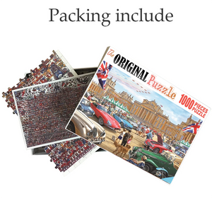 Vintage Car Exhibition Wooden 1000 Piece Jigsaw Puzzle Toy For Adults and Kids