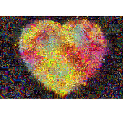 Glowing Heart Pattern Wooden 1000 Piece Jigsaw Puzzle Toy For Adults and Kids