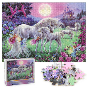 Pink Unicorn Wooden 1000 Piece Jigsaw Puzzle Toy For Adults and Kids