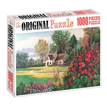 Floral And Colorful Village Wooden 1000 Piece Jigsaw Puzzle Toy For Adults and Kids