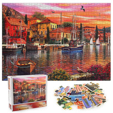 Mediterranean Port Wooden 1000 Piece Jigsaw Puzzle Toy For Adults and Kids