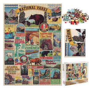 National Park Wooden 1000 Piece Jigsaw Puzzle Toy For Adults and Kids