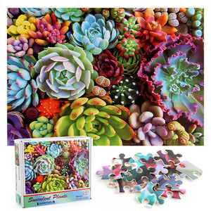 Succulent Plants Wooden 1000 Piece Jigsaw Puzzle Toy For Adults and Kids