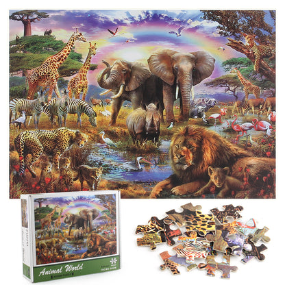 Beautiful Animal World Wooden 1000 Piece Jigsaw Puzzle Toy For Adults and Kids