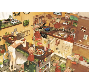 Living with Bunnies Wooden 1000 Piece Jigsaw Puzzle Toy For Adults and Kids