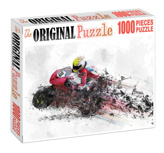 Motor Bike Racer Wooden 1000 Piece Jigsaw Puzzle Toy For Adults and Kids