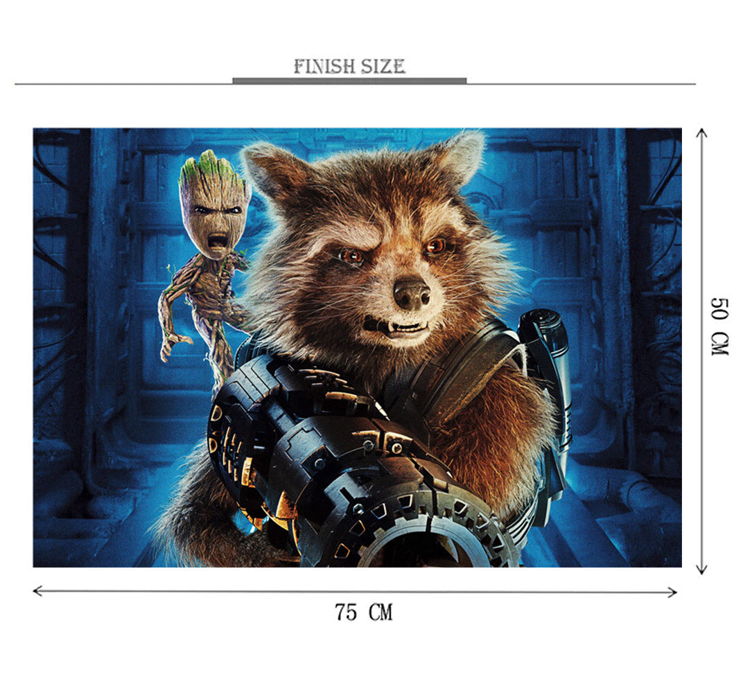 Mini Groot and Rocket Wooden 1000 Piece Jigsaw Puzzle Toy For Adults and Kids