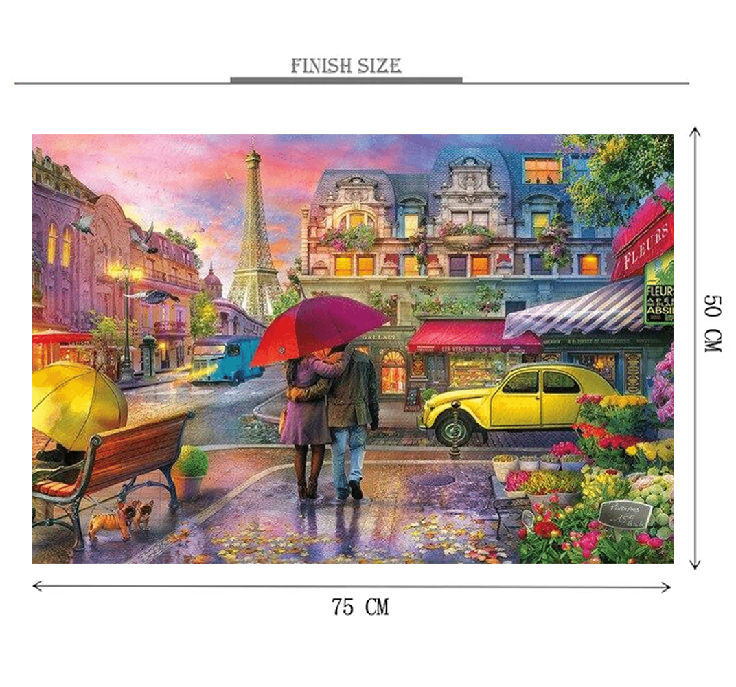 Couple under Umbrella is Wooden 1000 Piece Jigsaw Puzzle Toy For Adults and Kids