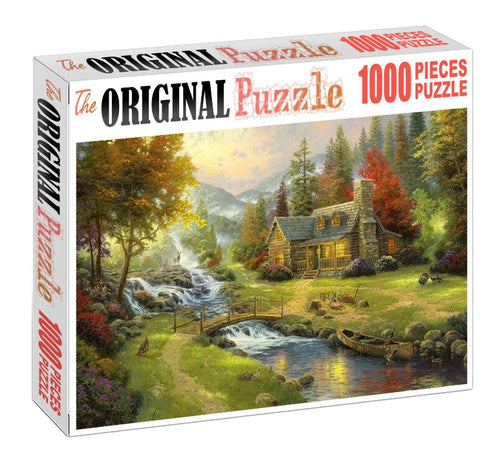 Beautiful Village House is Wooden 1000 Piece Jigsaw Puzzle Toy For Adults and Kids