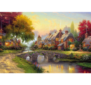 Country Village is Wooden 1000 Piece Jigsaw Puzzle Toy For Adults and Kids