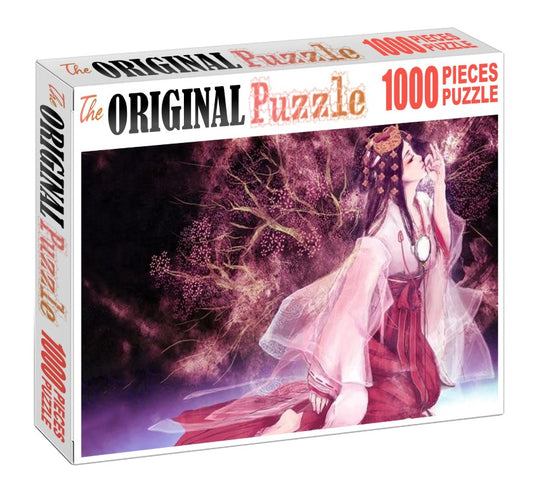 Beautiful Chinese Maiden is Wooden 1000 Piece Jigsaw Puzzle Toy For Adults and Kids