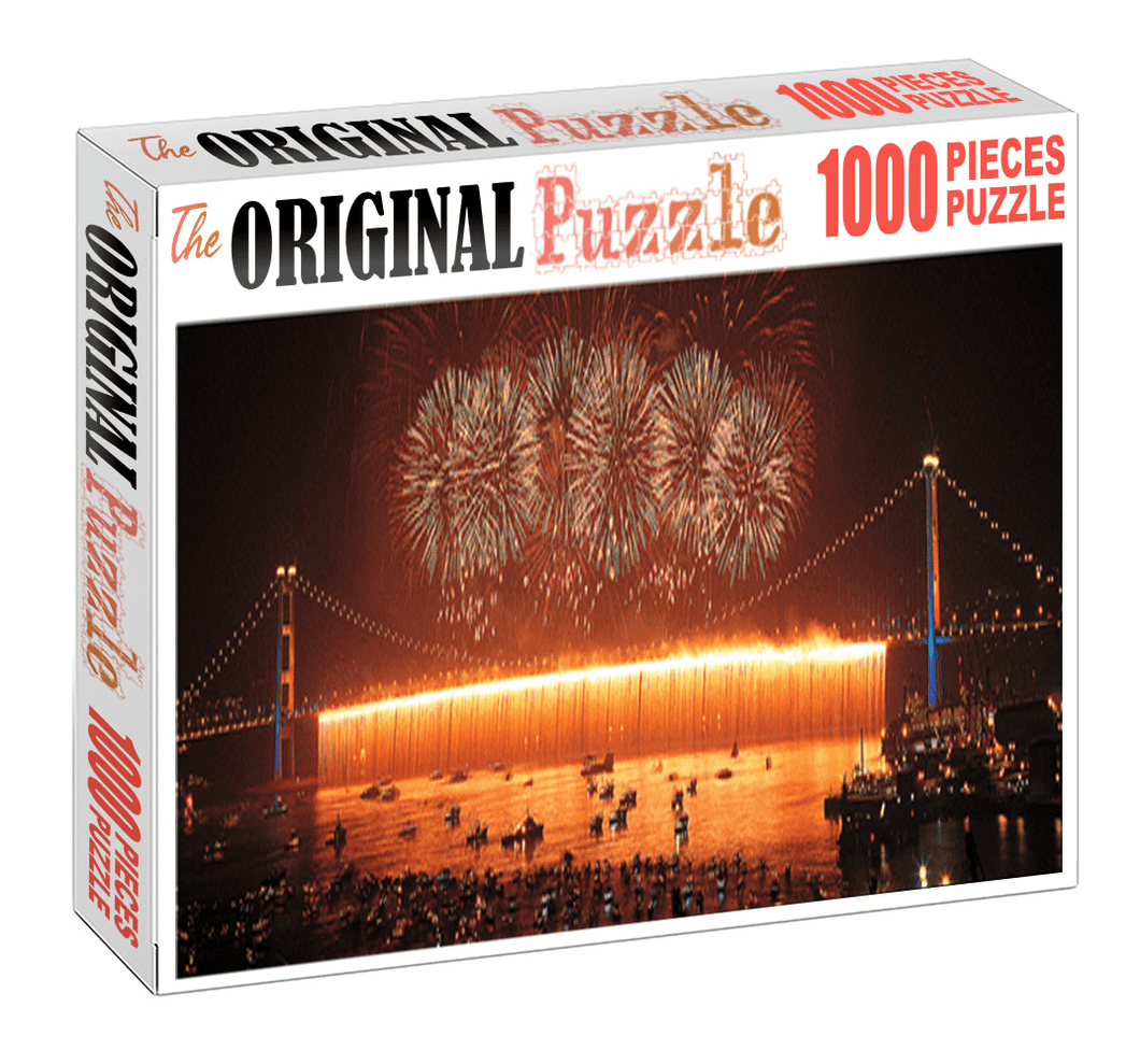 Celebration at Bridge is Wooden 1000 Piece Jigsaw Puzzle Toy For Adults and Kids