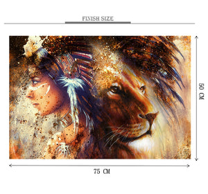 Red Indian Tribe Wooden 1000 Piece Jigsaw Puzzle Toy For Adults and Kids