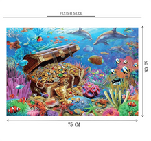 Chest under the Sea is Wooden 1000 Piece Jigsaw Puzzle Toy For Adults and Kids