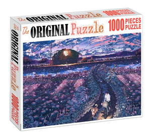 Riding with Husky is Wooden 1000 Piece Jigsaw Puzzle Toy For Adults and Kids