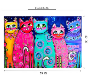 Cat's Oil Pastol Drawing is Wooden 1000 Piece Jigsaw Puzzle Toy For Adults and Kids