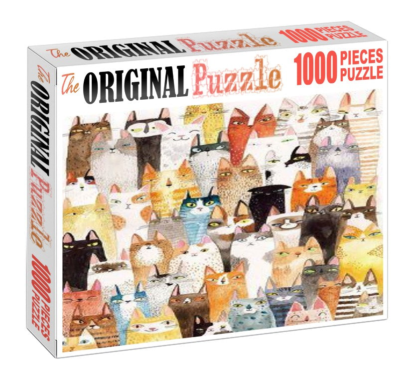 Cats Group is Wooden 1000 Piece Jigsaw Puzzle Toy For Adults and Kids