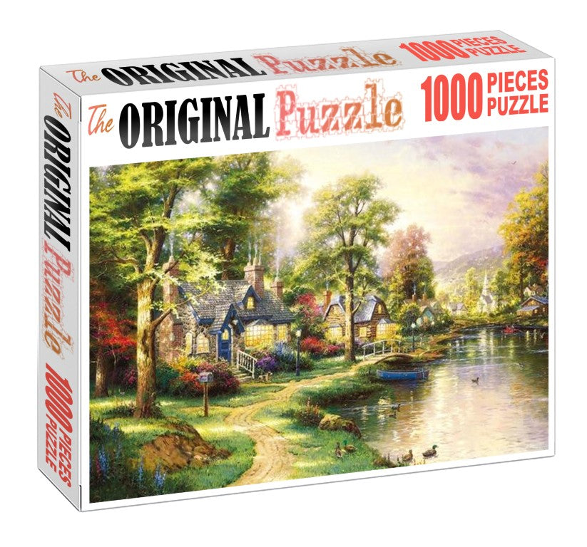 Nature Covered Home is Wooden 1000 Piece Jigsaw Puzzle Toy For Adults and Kids