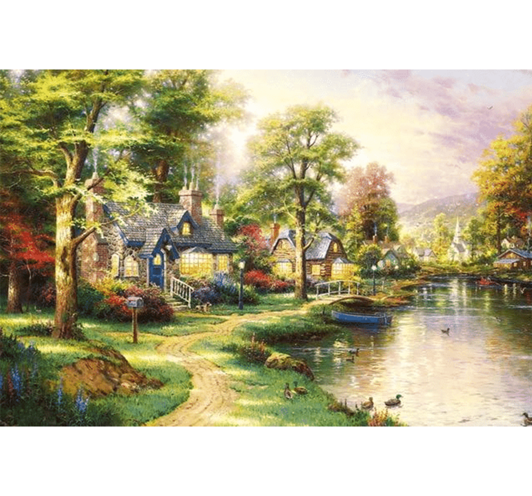Nature Covered Home is Wooden 1000 Piece Jigsaw Puzzle Toy For Adults and Kids