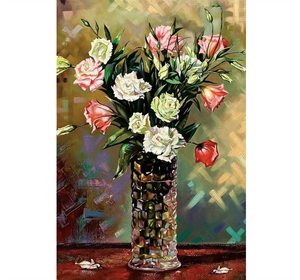 White Rose Vase is Wooden 1000 Piece Jigsaw Puzzle Toy For Adults and Kids