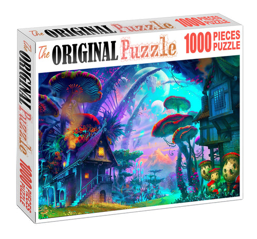 Mushroom World is Wooden 1000 Piece Jigsaw Puzzle Toy For Adults and Kids