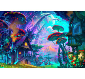 Mushroom World is Wooden 1000 Piece Jigsaw Puzzle Toy For Adults and Kids