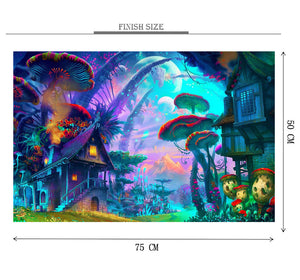 Mushroom World is Wooden 1000 Piece Jigsaw Puzzle Toy For Adults and Kids