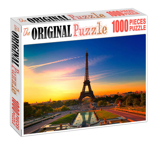 Eifel Sunset Scene Wooden 1000 Piece Jigsaw Puzzle Toy For Adults and Kids
