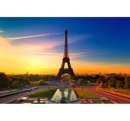 Eifel Sunset Scene Wooden 1000 Piece Jigsaw Puzzle Toy For Adults and Kids