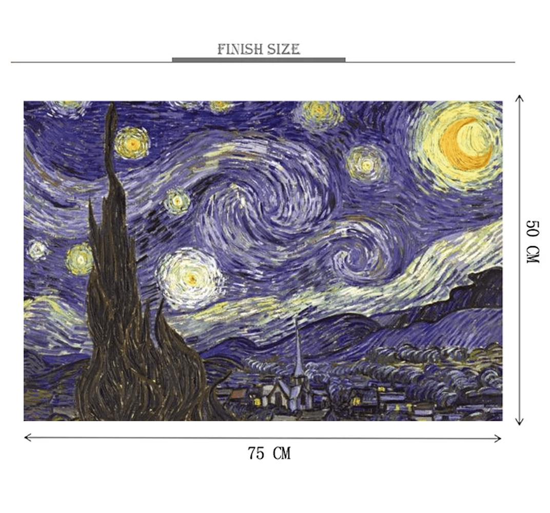 Wirling Night Painting is Wooden 1000 Piece Jigsaw Puzzle Toy For Adults and Kids