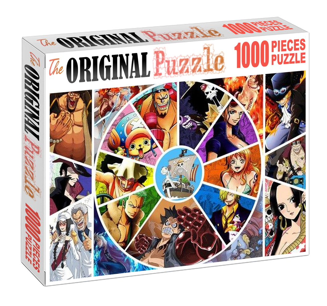 One Piece Wheel Art Wooden 1000 Piece Jigsaw Puzzle Toy For Adults and Kids