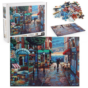 Romantic Town Street Wooden 1000 Piece Jigsaw Puzzle Toy For Adults and Kids