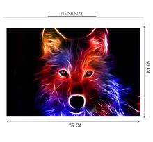 Neon Wolf is Wooden 1000 Piece Jigsaw Puzzle Toy For Adults and Kids