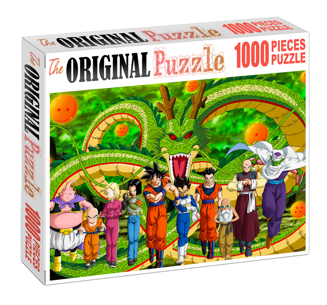 A Green Dragon Ball Wooden 1000 Piece Jigsaw Puzzle Toy For Adults and Kids