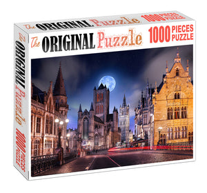 Full Moon City is Wooden 1000 Piece Jigsaw Puzzle Toy For Adults and Kids